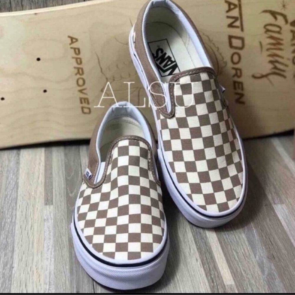 VANS Classic Slip On Tger Checkerboard ChocolatE W - Picture 3 of 8